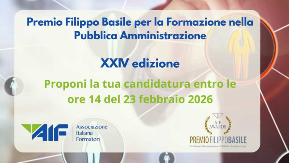 Al momento stai visualizzando Al via le candidature alla XXIV edizione del Premio Filippo Basile per la Formazione nella PA